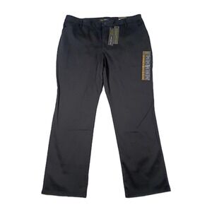 Lee Pants Women's 16 Short Black Straight Leg Effortless Wash Chino Work Casual